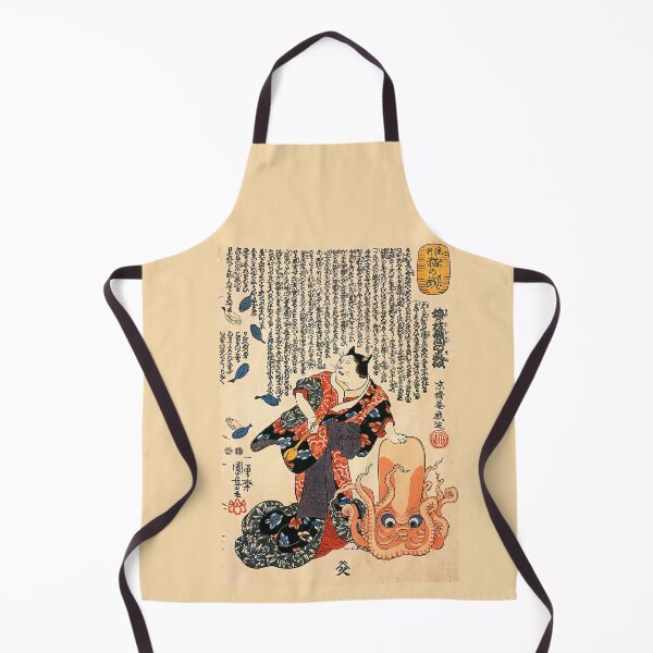 Item preview, A cat dressed as a woman tapping the head of an octopus Utagawa Kuniyoshi designed and sold by TeeARTHY.
