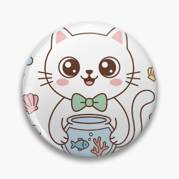 Item preview, Charming Kawaii Black Cat and Golden Retriever Puppy Holding Fishbowl Together designed and sold by MoonlitDoodles1.