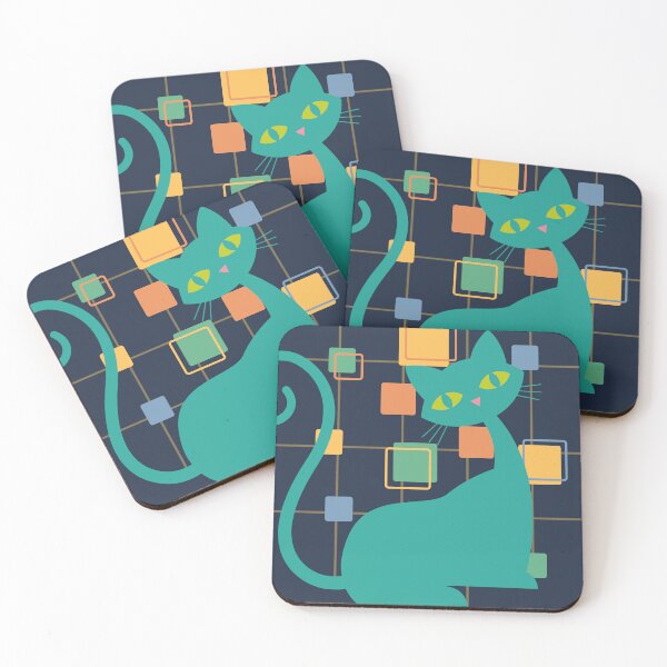 Item preview, Mid Century Modern Retro 1950s 1960s Cute Cat designed and sold by CapturedByeJ.