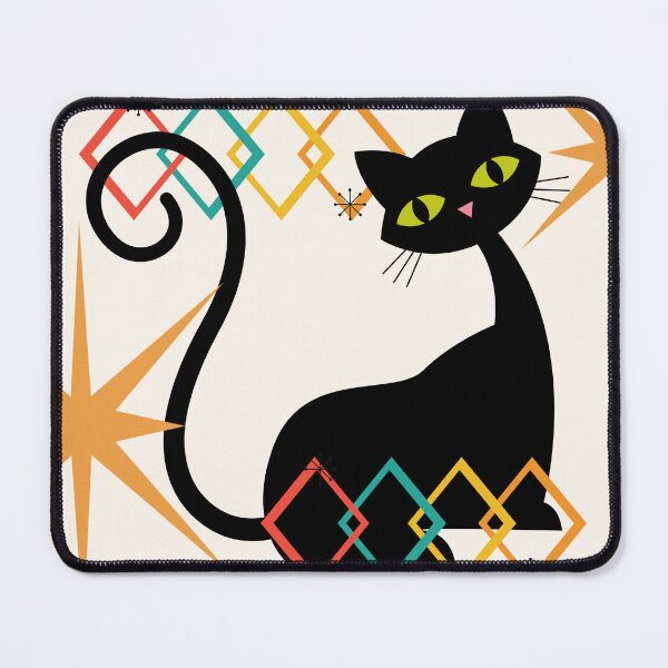 Item preview, Mid Century Modern 1950s 1960s Retro Vintage Black Atomic Cat designed and sold by CapturedByeJ.