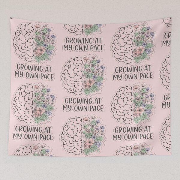 Item preview, Growing At My Own Pace Floral Brain designed and sold by My-Hoodies.