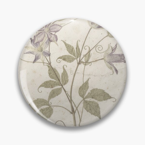 Item preview, Vintage Pressed Clematis Botanical Plate designed and sold by PictorialWhimsy.