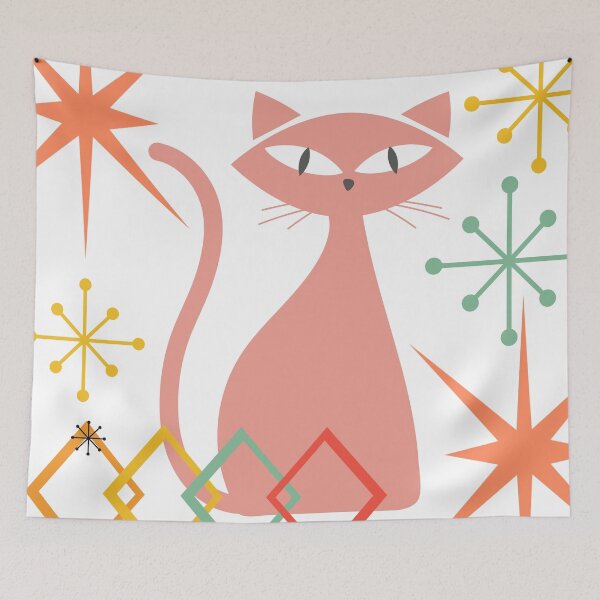 Item preview, Mid Century Modern 1950s 1960s Retro Vintage Trending Atomic Cat designed and sold by CapturedByeJ.