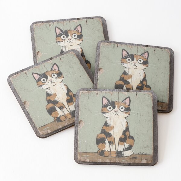 Item preview, Startled Calico Heard the Treat Bag Folk Art designed and sold by PictorialWhimsy.