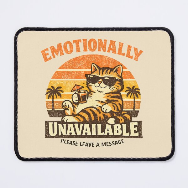 Item preview, Emotionally Unavailable Cat Retro Vintage Funny Sarcastic Cat Meme Graphic Distressed 70s Humor Gift Sticker T-Shirt designed and sold by mocci10.
