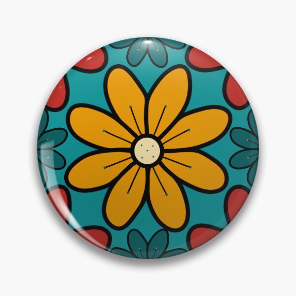 Item preview, Green, Red and Yellow Vintage Flowers Design 96 designed and sold by StefanStudioArt.