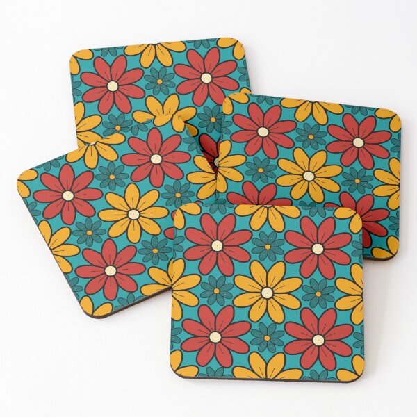Item preview, Green, Red and Yellow Vintage Flowers Design 96 designed and sold by StefanStudioArt.