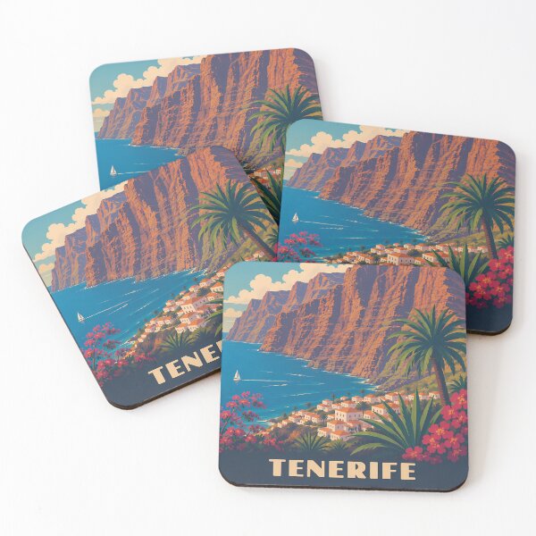 Item preview, Cartel de viaje de Tenerife Los Gigantes Acantilados Vintage designed and sold by MavtM.