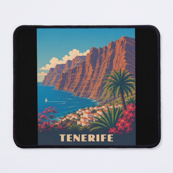 Item preview, Tenerife Travel Poster Los Gigantes Cliffs Vintage designed and sold by MavtM.