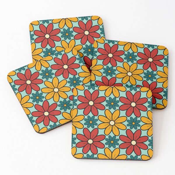 Item preview, Green, Red and Yellow Vintage Flowers Design 94 designed and sold by StefanStudioArt.