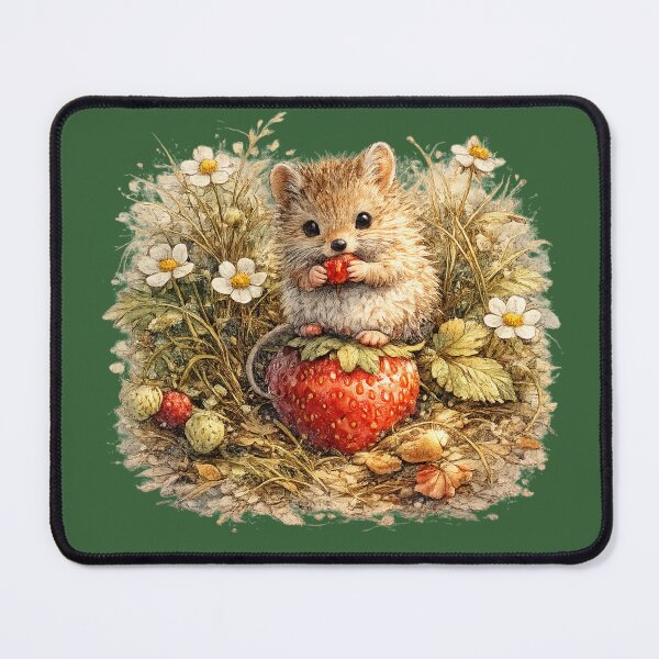 Item preview, Cute Field Mouse on Wild Strawberry Watercolor | Cottagecore Woodland Animal | Botanical Nature Art | Whimsical Forest Sticker | Mouse Lover Gift designed and sold by MagicMakerPh⭐⭐⭐⭐⭐.