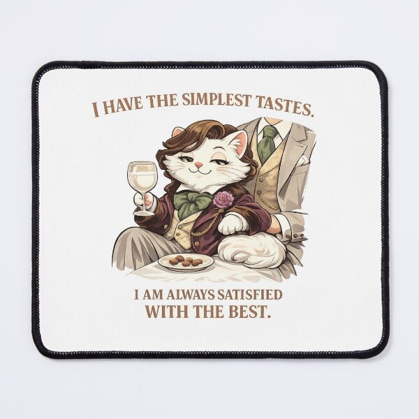 Item preview, Oscar Wilde Cat – I Have the Simplest Tastes Quote | Dandy Cat with Milk | Literary Cat Art designed and sold by Donsean22.