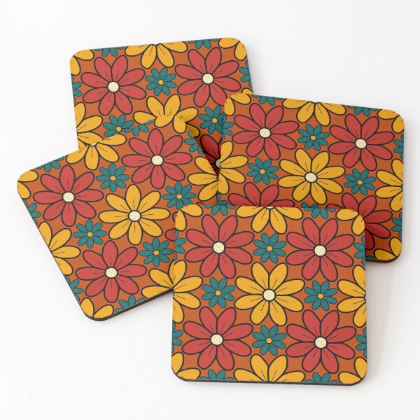 Item preview, Green, Red and Yellow Vintage Flowers Design 03 designed and sold by StefanStudioArt.