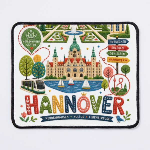 Item preview, Hannover Germany Embroidered Travel Illustration Souvenir designed and sold by Witsprings.