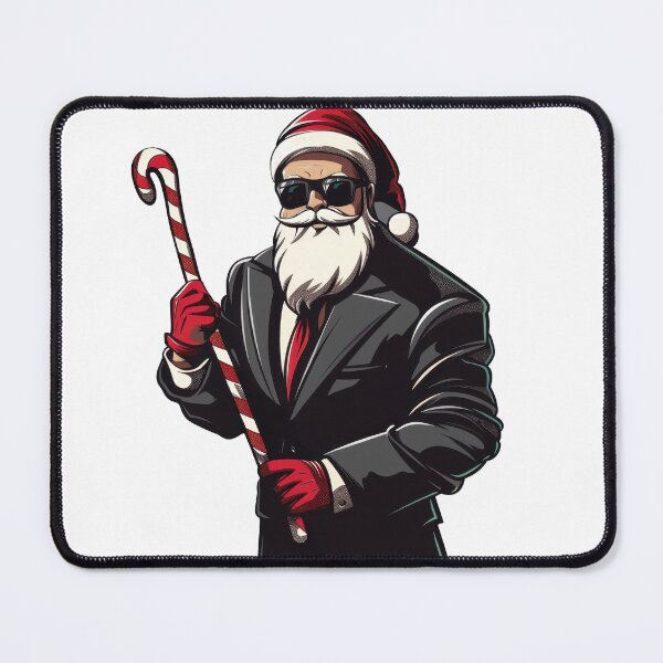 Item preview, Cool Santa Claus in Black Suit Holding Candy Cane Sticker designed and sold by CreativeLarysa.