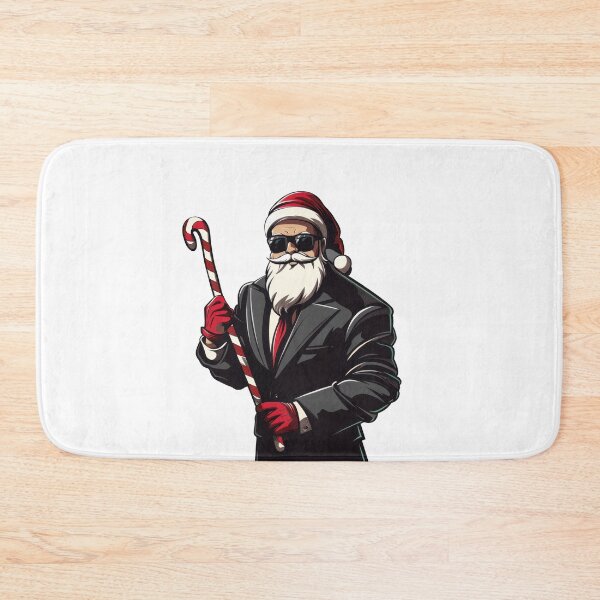 Item preview, Cool Santa Claus in Black Suit Holding Candy Cane Sticker designed and sold by CreativeLarysa.