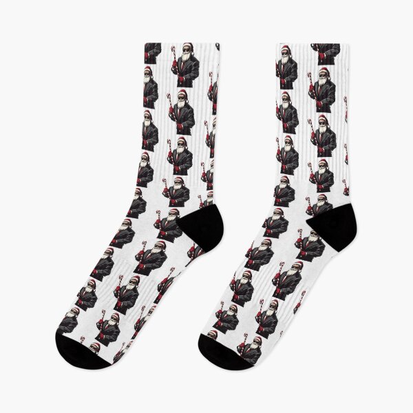 Item preview, Cool Santa Claus in Black Suit Holding Candy Cane Sticker designed and sold by CreativeLarysa.