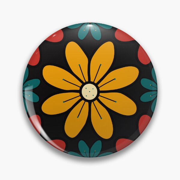 Item preview, Green, Red and Yellow Vintage Flowers Design 08 designed and sold by StefanStudioArt.
