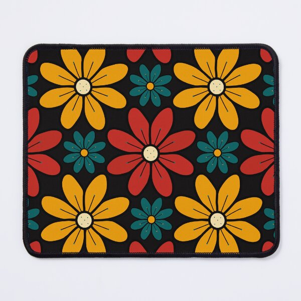 Item preview, Green, Red and Yellow Vintage Flowers Design 08 designed and sold by StefanStudioArt.