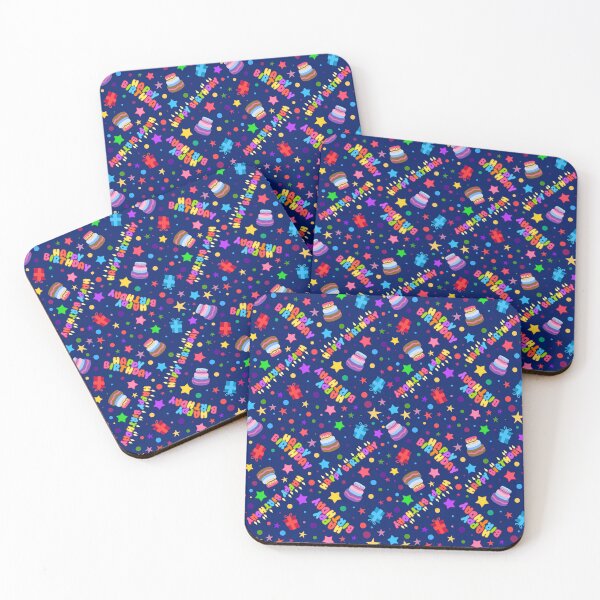 Item preview, Happy Birthday Party Fun Colorful Elements Seamless Pattern (Blue) designed and sold by Liron Peer's Magical Store.
