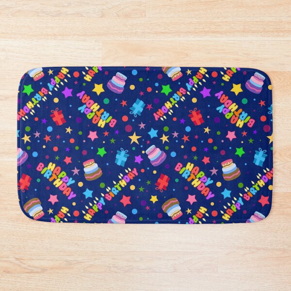 Item preview, Happy Birthday Party Fun Colorful Elements Seamless Pattern (Blue) designed and sold by Liron Peer's Magical Store.