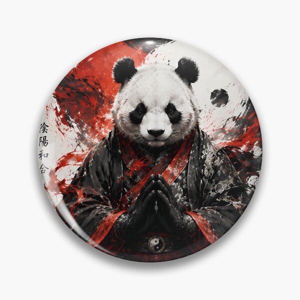 Item preview, Yin Yang Panda - Taoist Meditation & Bamboo Forest Ink Wash Art designed and sold by SupernovaNote.