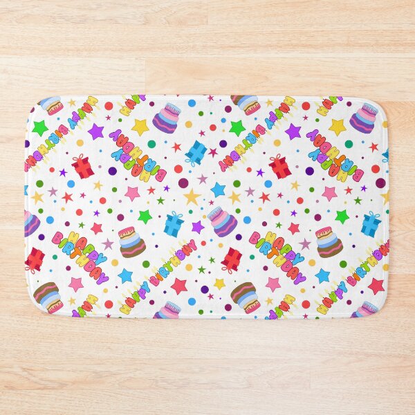 Item preview, Happy Birthday Party Fun Colorful Elements Seamless Pattern (White) designed and sold by Liron Peer's Magical Store.