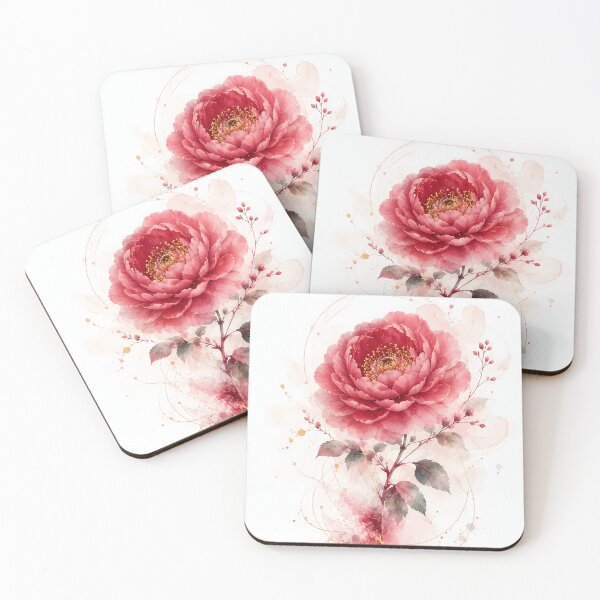Item preview, Elegant Pink Peony Watercolor Botanical Floral Art designed and sold by ManJiangHong.