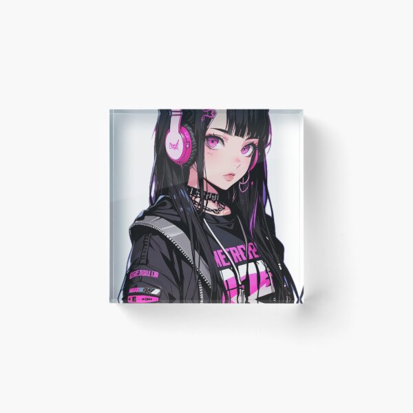 Item preview, Cyber Anime Girl Black and Pink Design designed and sold by AnimDream .