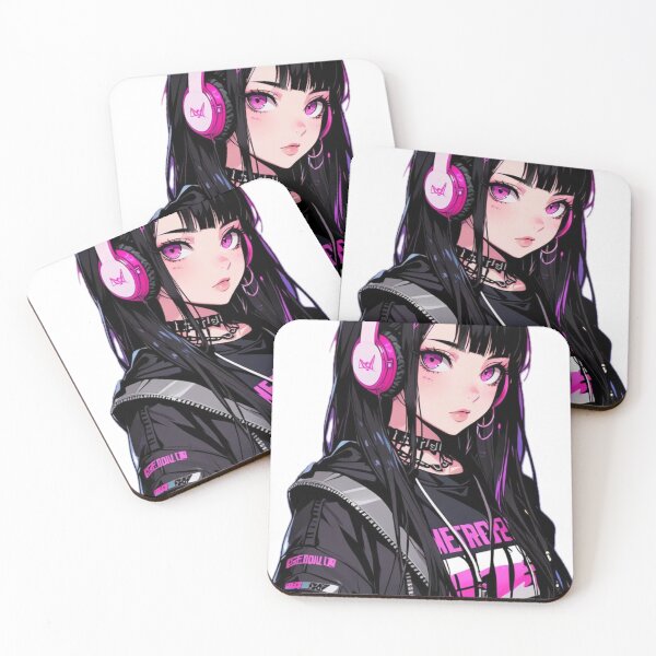 Item preview, Cyber Anime Girl Black and Pink Design designed and sold by AnimDream .