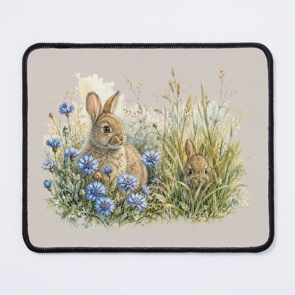 Item preview, Summer Meadow Rabbits Watercolor | Cute Bunny Pair | Cottagecore Woodland Art | Wildflower Rabbit Illustration | Nature Lover Gift designed and sold by MagicMakerPh⭐⭐⭐⭐⭐.