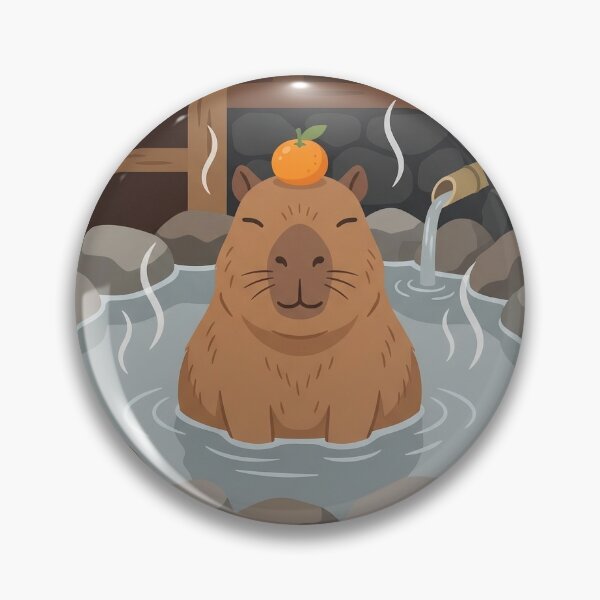Item preview, Cute Zen Carpincho Capybara Hot Spring designed and sold by DuckOddity.