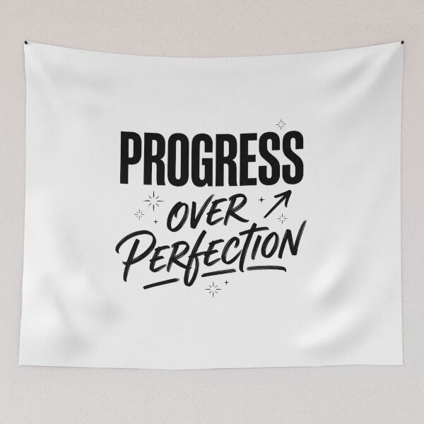 Item preview, Progress Over Perfection | Minimal Typography Artwork designed and sold by lalitacreations.
