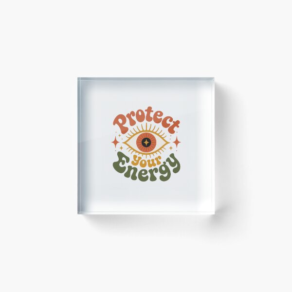 Item preview, Groovy Retro Protect Your Energy Single Sticker - Cute Third Eye Mindfulness Decal designed and sold by SlapHappyArt.