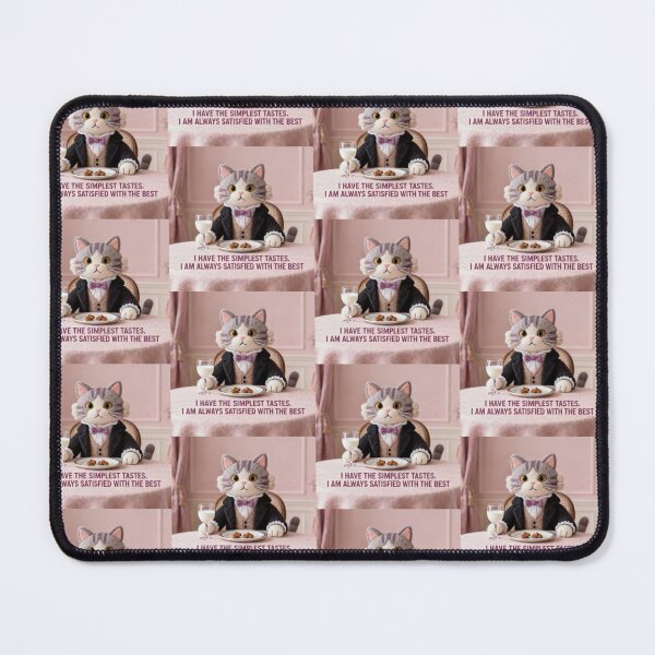 Item preview, Oscar Wilde Cat – I Have the Simplest Tastes Quote | Dandy Cat with Milk | Literary Cat Art - Wool Design designed and sold by Donsean22.