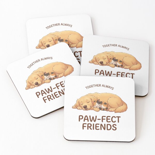 Item preview, Cute Sleeping Dog and Cat Pawfect Friends designed and sold by katiecorners.