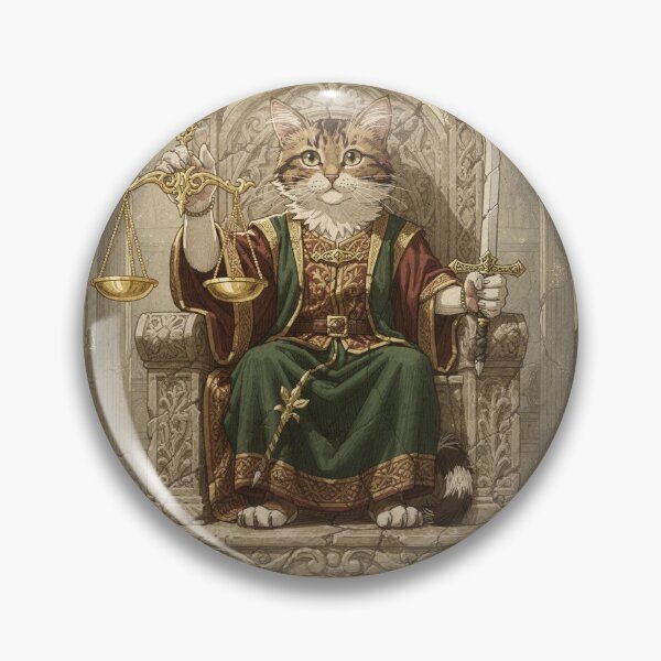 Item preview, Justice Tarot Cat Ornate Card Art designed and sold by PictorialWhimsy.