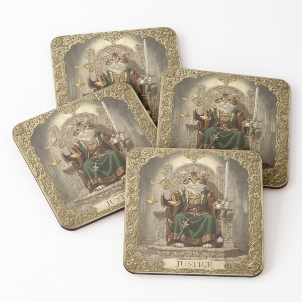 Item preview, Justice Tarot Cat Ornate Card Art designed and sold by PictorialWhimsy.