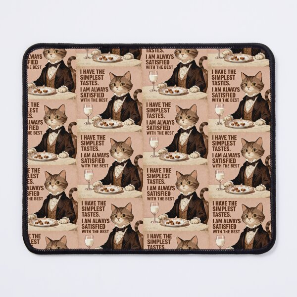 Item preview, Oscar Wilde Cat – I Have the Simplest Tastes Quote | Dandy Cat with Milk | Literary Cat Art - Pastel Design designed and sold by Donsean22.