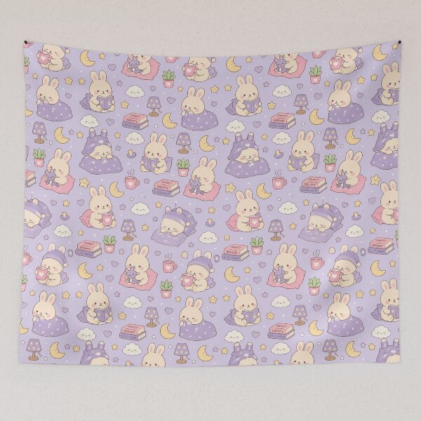 Item preview, Sleepy Bunny Good Night Pattern designed and sold by Soft Berry Studio.