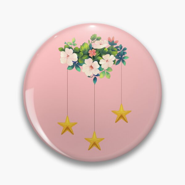 Item preview, Cottagecore Wildflowers Hanging Gold Stars designed and sold by SolutionsArt.