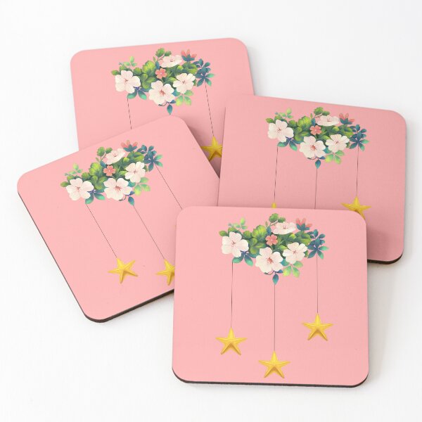 Item preview, Cottagecore Wildflowers Hanging Gold Stars designed and sold by SolutionsArt.