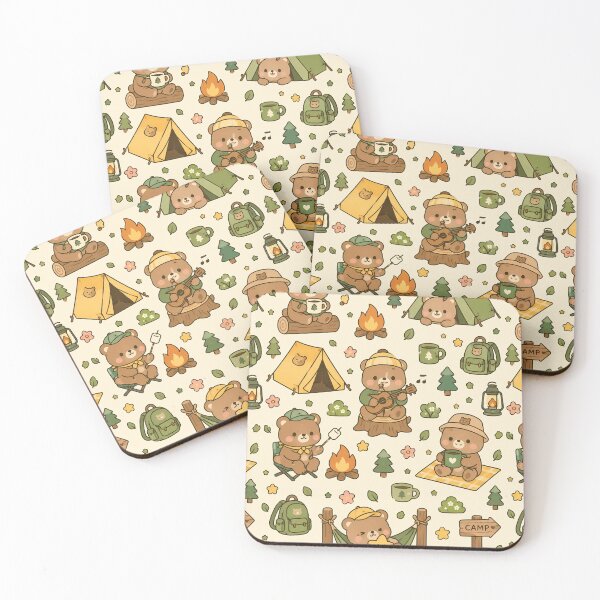 Item preview, Teddy Bear Camping Pattern designed and sold by Soft Berry Studio.