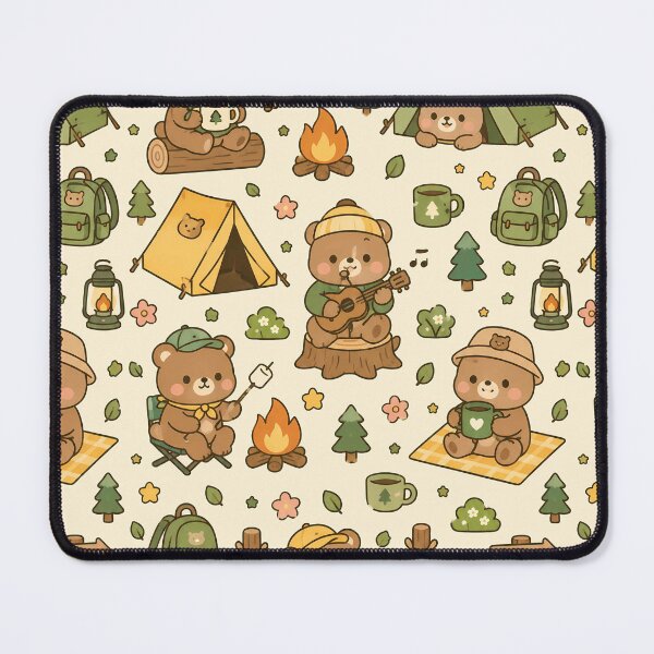 Item preview, Teddy Bear Camping Pattern designed and sold by Soft Berry Studio.