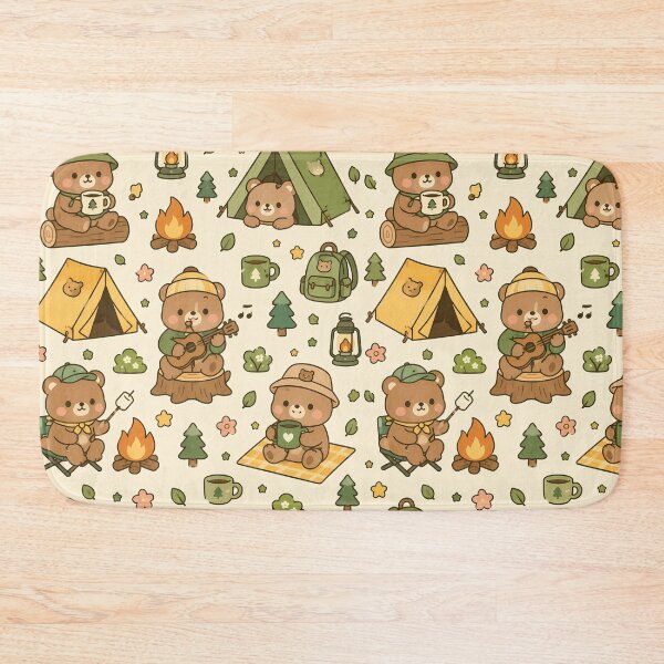 Item preview, Teddy Bear Camping Pattern designed and sold by Soft Berry Studio.