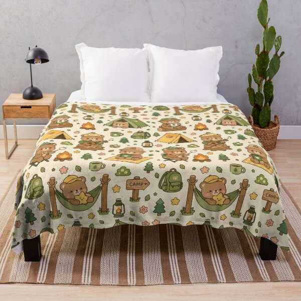 Item preview, Teddy Bear Camping Pattern designed and sold by Soft Berry Studio.