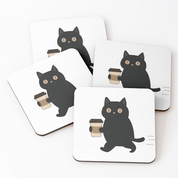 Item preview, Black Cat and Coffee Cute Minimalist Vector Collection Set designed and sold by TatinkaArtskill.