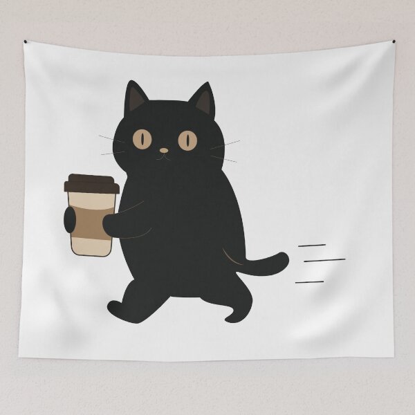 Item preview, Black Cat and Coffee Cute Minimalist Vector Collection Set designed and sold by TatinkaArtskill.