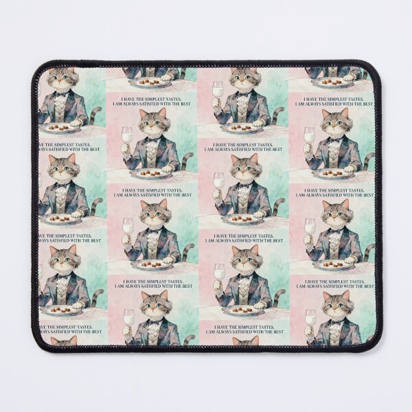Item preview, Oscar Wilde Cat – I Have the Simplest Tastes Quote | Dandy Cat with Milk | Literary Cat Art - Pastel Watercolor Design designed and sold by Donsean22.