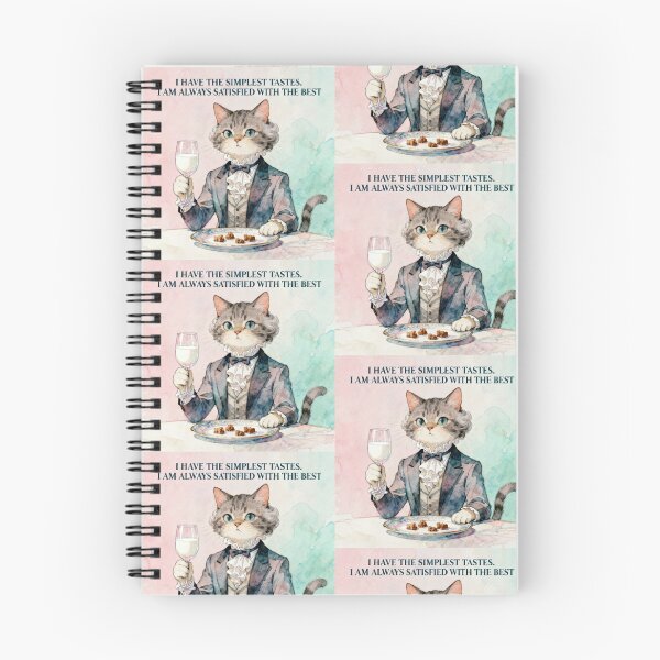 Item preview, Oscar Wilde Cat – I Have the Simplest Tastes Quote | Dandy Cat with Milk | Literary Cat Art - Pastel Watercolor Design designed and sold by Donsean22.